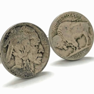 Handmade Vintage Buffalo Indian Nickel coin cuff links Handmade Vintage Buffalo Indian Nickel coin cuff links